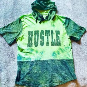 X S IVE | Hooded T-shirt | Custome Dyed | Hustle |  Work Out T-Shirt